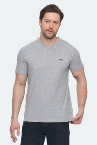 Slazenger - Slazenger SARGON KTN Erkek V Yaka Gri Tişört