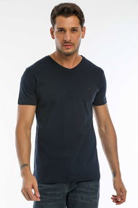 Slazenger - Slazenger SARGON KTN Erkek V Yaka Lacivert Tişört Slazenger - Slazenger SARGON KTN Erkek V Yaka Lacivert Tişört