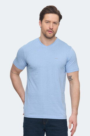 Slazenger SARGON KTN Erkek V Yaka Mavi Tişört 