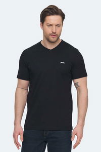 Slazenger - Slazenger SARGON KTN Erkek V Yaka Siyah Tişört Slazenger - Slazenger SARGON KTN Erkek V Yaka Siyah Tişört