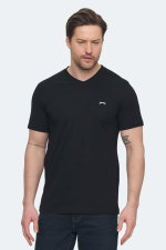 Slazenger - Slazenger SARGON KTN Erkek V Yaka Siyah Tişört