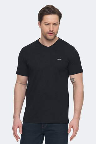 Slazenger SARGON KTN Erkek V Yaka Siyah Tişört 