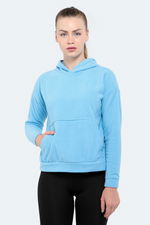 Slazenger - Slazenger SASSA IN Kadın Kapüşonlu Cepli Mavi Polar