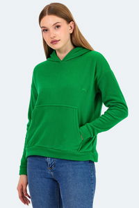Slazenger - Slazenger SASSA IN Kadın Kapüşonlu Cepli Yeşil Polar Slazenger - Slazenger SASSA IN Kadın Kapüşonlu Cepli Yeşil Polar