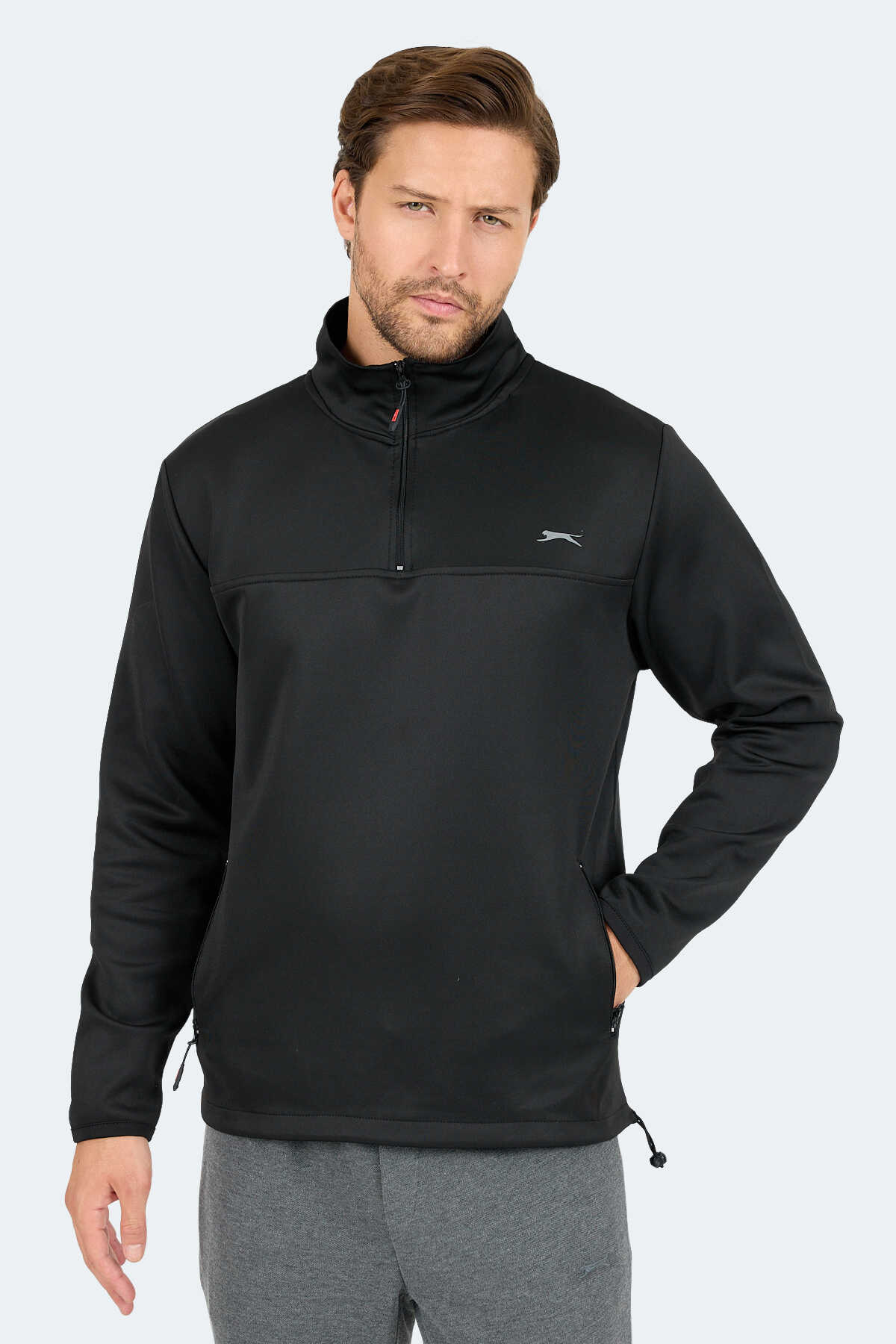Slazenger - Slazenger SATU Erkek Sweatshirt Siyah