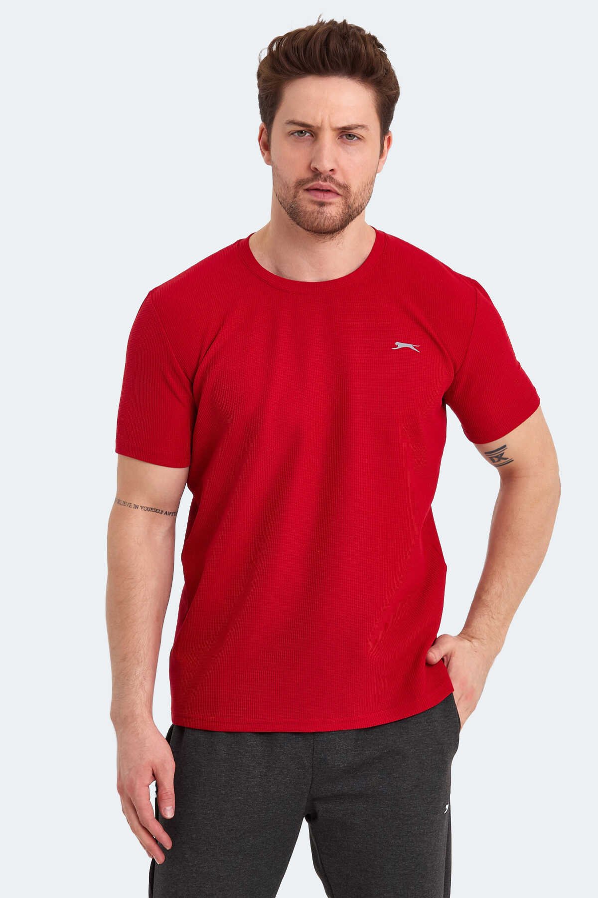 Slazenger - SATURN I Erkek Kısa Kollu T-Shirt Kırmızı