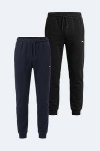 Slazenger - Slazenger SAVAGE 2 Lİ SET Erkek Siyah - Lacivert Eşofman Altı