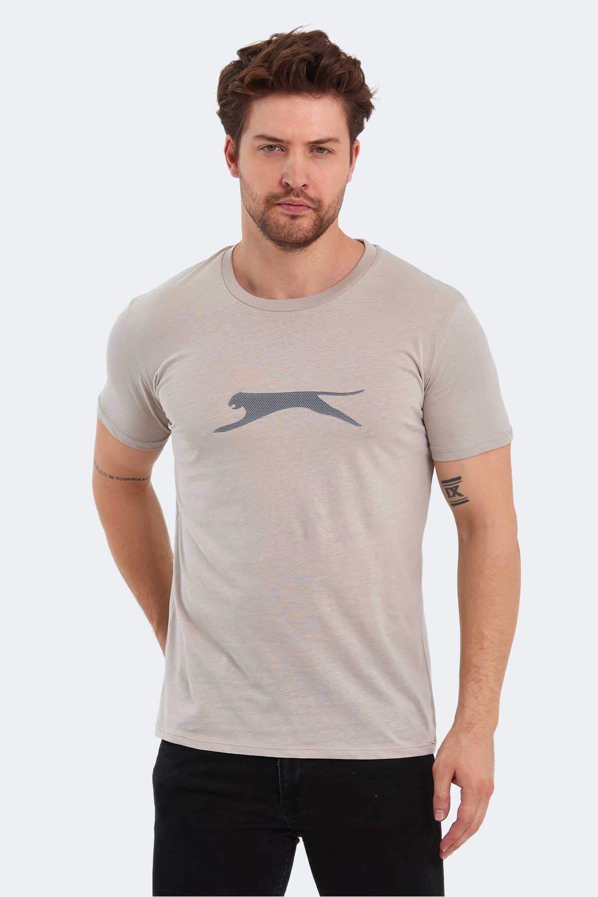 Slazenger - SECTOR I Erkek Kısa Kollu T-Shirt Taş Gri