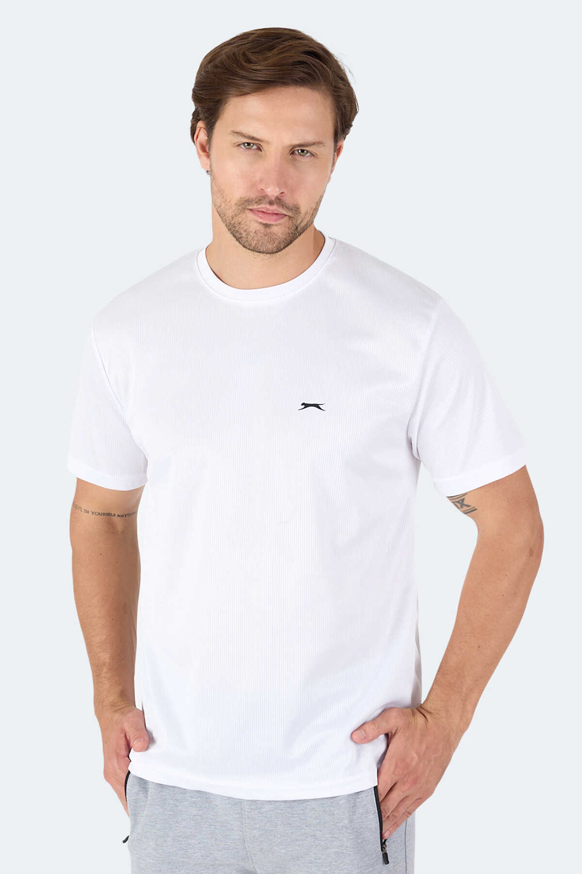 Slazenger - Slazenger SENATO I Erkek Tişört Beyaz