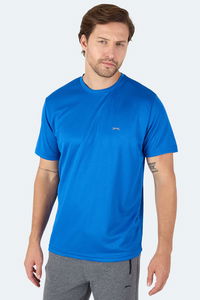 Slazenger - Slazenger SENATO I Erkek Saks Mavi Tişört