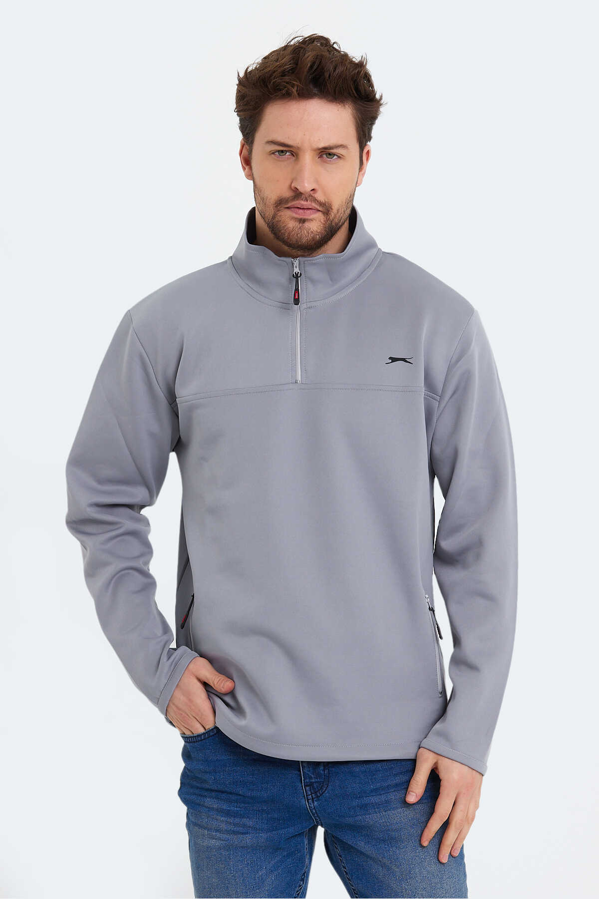 Slazenger - Slazenger SEND Erkek Sweatshirt Açık Gri