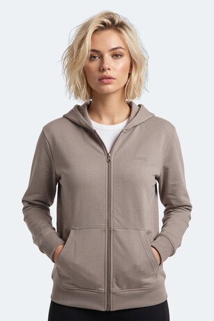 Slazenger SERA I Kadın Fermuarlı Gri Sweatshırt