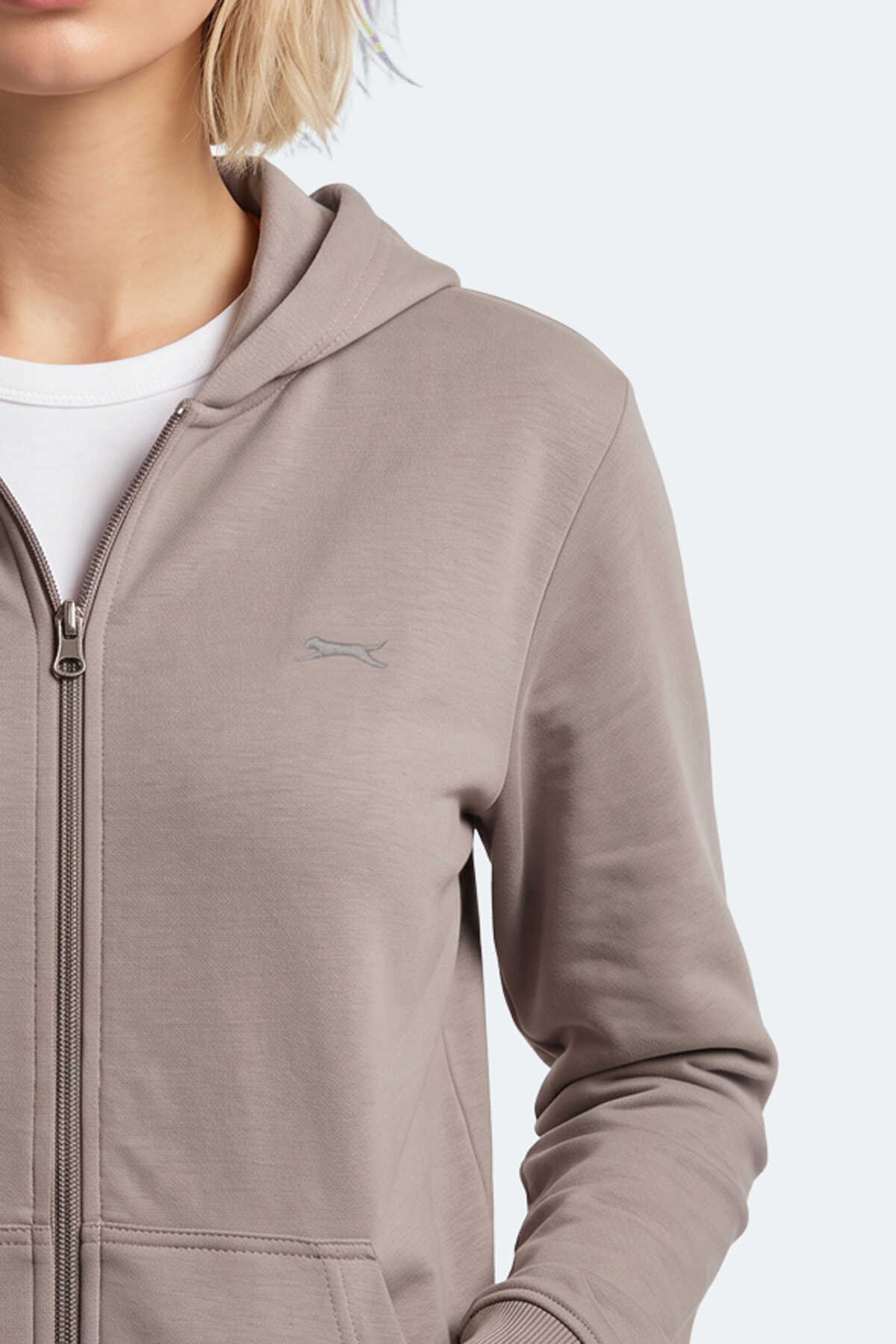 Slazenger SERA I Kadın Fermuarlı Gri Sweatshırt - 2