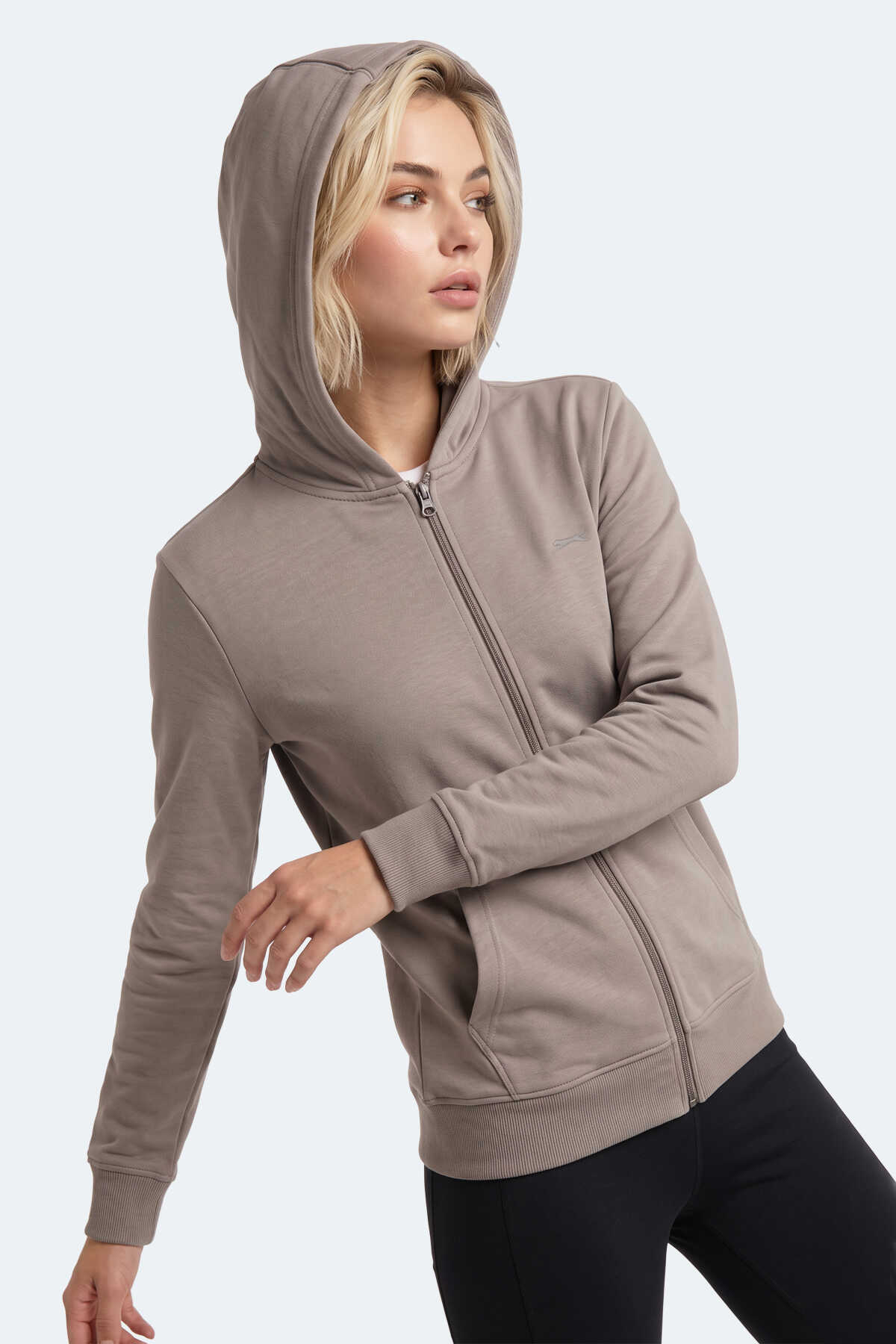 Slazenger SERA I Kadın Fermuarlı Gri Sweatshırt - 3