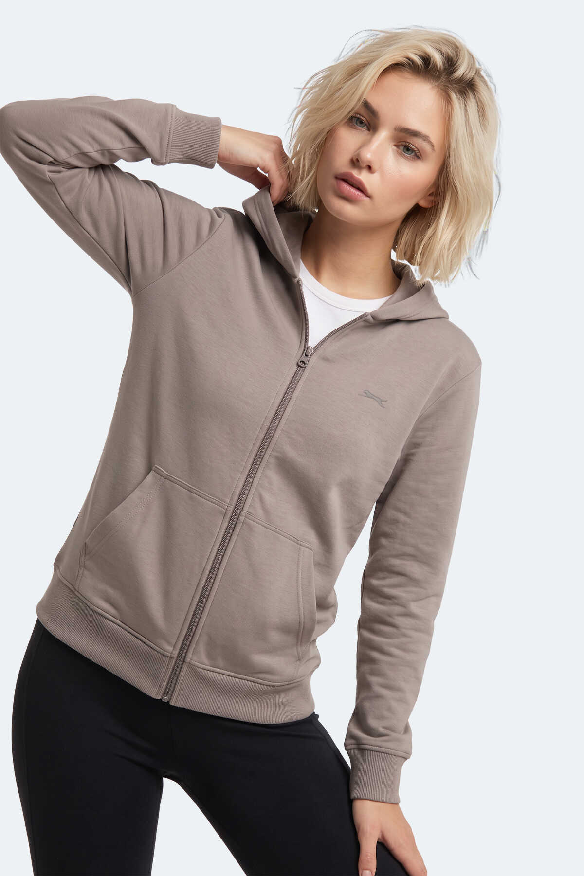 Slazenger SERA I Kadın Fermuarlı Gri Sweatshırt - 6