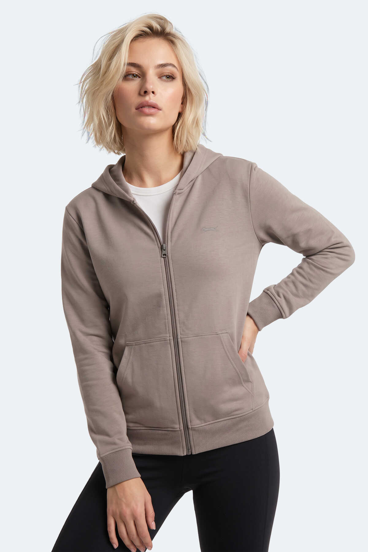 Slazenger SERA I Kadın Fermuarlı Gri Sweatshırt - 7