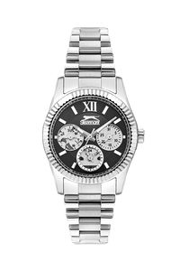 Slazenger - Slazenger SL092317402 Kadın Gümüş / Siyah Kol Saati