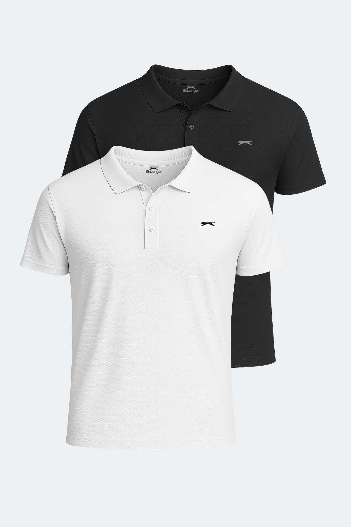 Slazenger - SLOAN 2li Set Erkek Tişört Beyaz - Siyah
