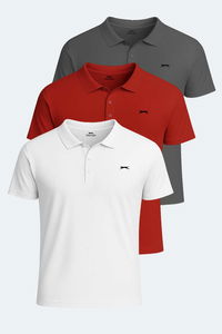 Slazenger - Slazenger SLOAN 3 lü Set Erkek Beyaz - Koyu Gri - Kırmızı Tişört Slazenger - Slazenger SLOAN 3 lü Set Erkek Beyaz - Koyu Gri - Kırmızı Tişört