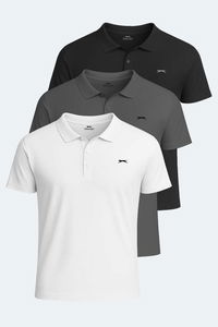 Slazenger - Slazenger SLOAN 3 lü Set Erkek Beyaz - Siyah - Koyu Gri Tişört Slazenger - Slazenger SLOAN 3 lü Set Erkek Beyaz - Siyah - Koyu Gri Tişört