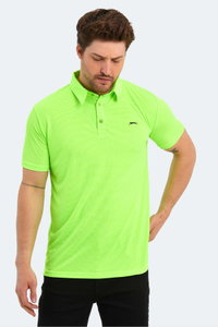 Slazenger - Slazenger SLOAN Erkek Polo Yaka Neon Yeşil Tişört