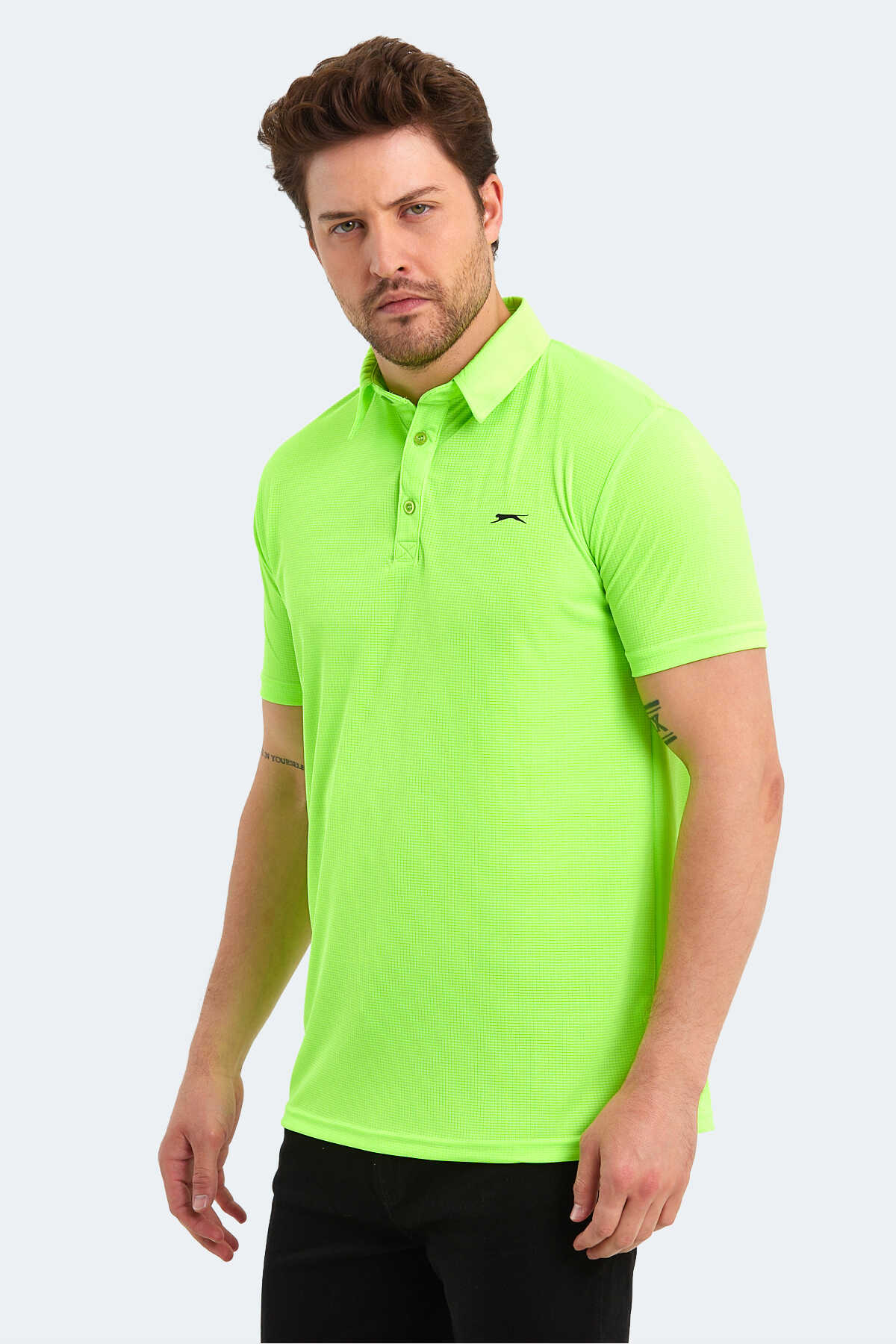 Slazenger SLOAN Erkek Polo Yaka Neon Yeşil Tişört - 3