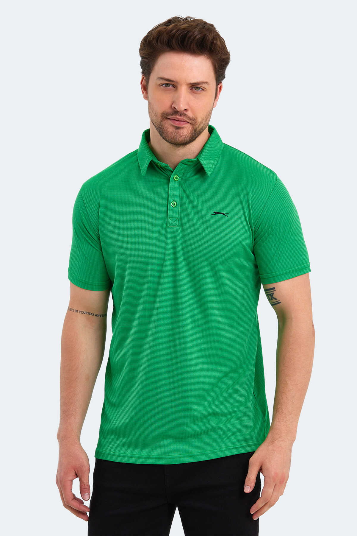 Slazenger - Slazenger SLOAN Erkek Polo Yaka Yeşil Tişört