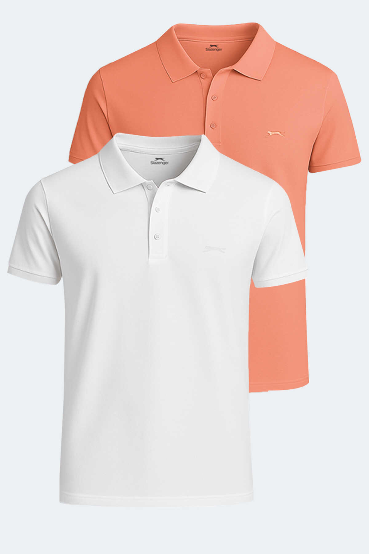 Slazenger - Slazenger SOHO 2 li Set Erkek Beyaz - Somon Tişört