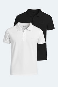 Slazenger - Slazenger SOHO 2 li Set Erkek Beyaz - Siyah Tişört Slazenger - Slazenger SOHO 2 li Set Erkek Beyaz - Siyah Tişört