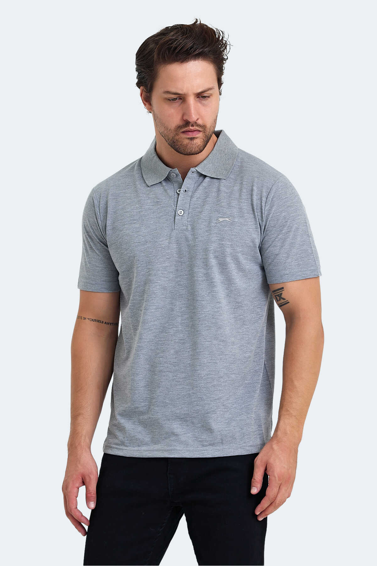 Slazenger - Slazenger SOHO Erkek Kısa Kol T-Shirt Gri