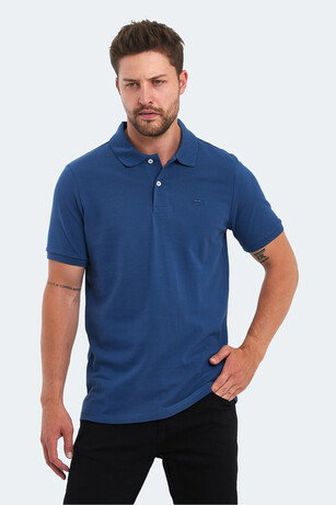 Slazenger SOHO I Erkek Polo Yaka Saks Mavi Tişört