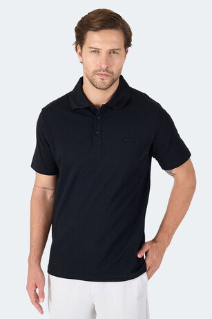 Slazenger SOHO I Erkek Polo Yaka Siyah Tişört