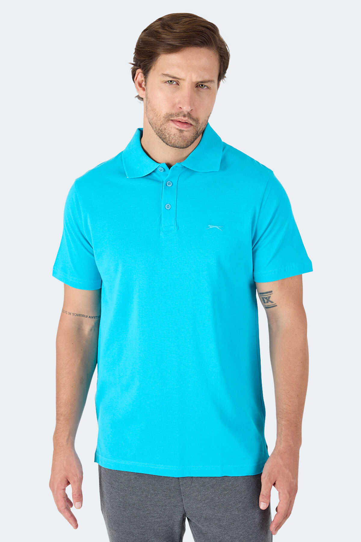 Slazenger - Slazenger SOHO I Erkek Polo Yaka Turkuaz Tişört
