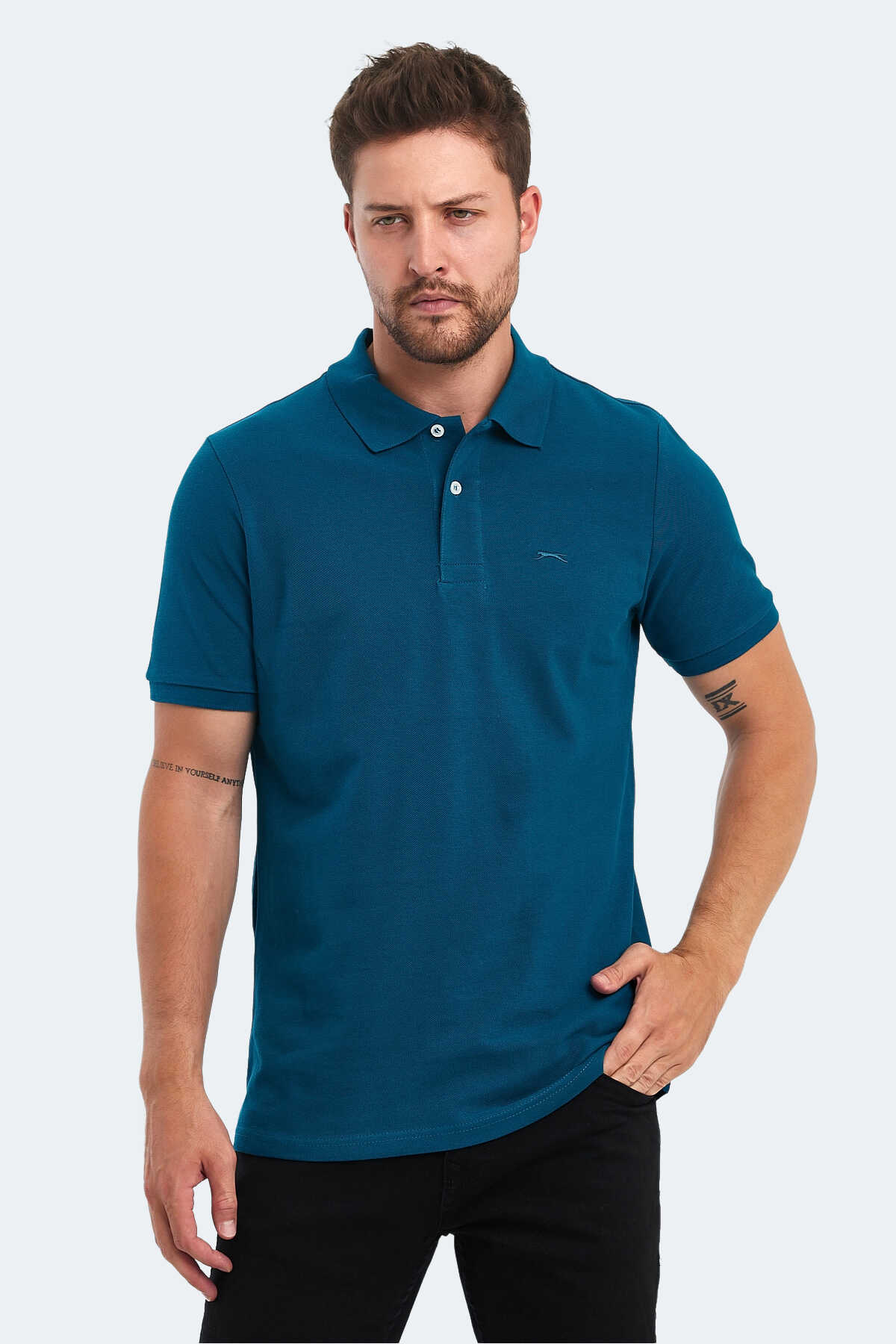 Slazenger - Slazenger SOHO I Erkek Polo Yaka Petrol Tişört