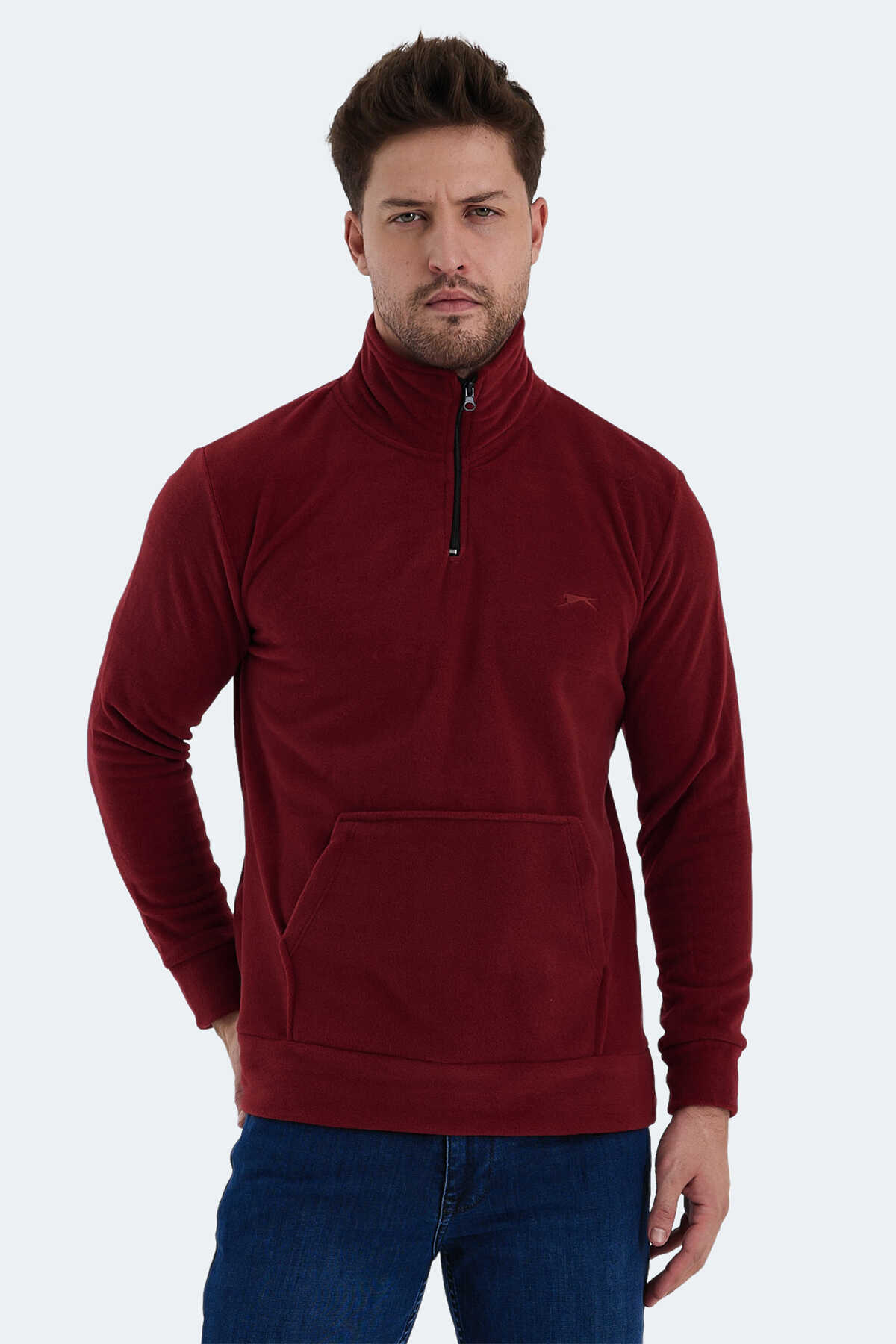 Slazenger - Slazenger SOLID Erkek Polar Bordo