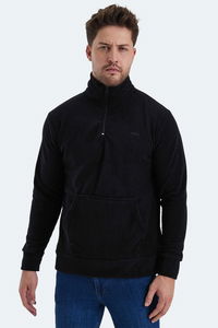 Slazenger - Slazenger SOLID IN Erkek Fermuarlı Dik Yaka Cepli Siyah Polar Slazenger - Slazenger SOLID IN Erkek Fermuarlı Dik Yaka Cepli Siyah Polar