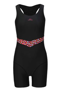 Slazenger - Slazenger SP Boyleg Kadın Yüzücü Siyah / Fuşya Mayo