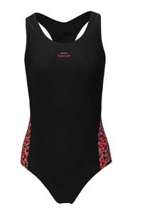 Slazenger - Slazenger SPL RacerBack Kadın Yüzücü Siyah / Fuşya Mayo