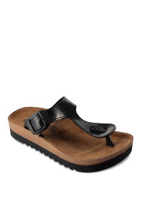 Slazenger - Slazenger STAR Kız Çocuk Siyah Rugan Terlik