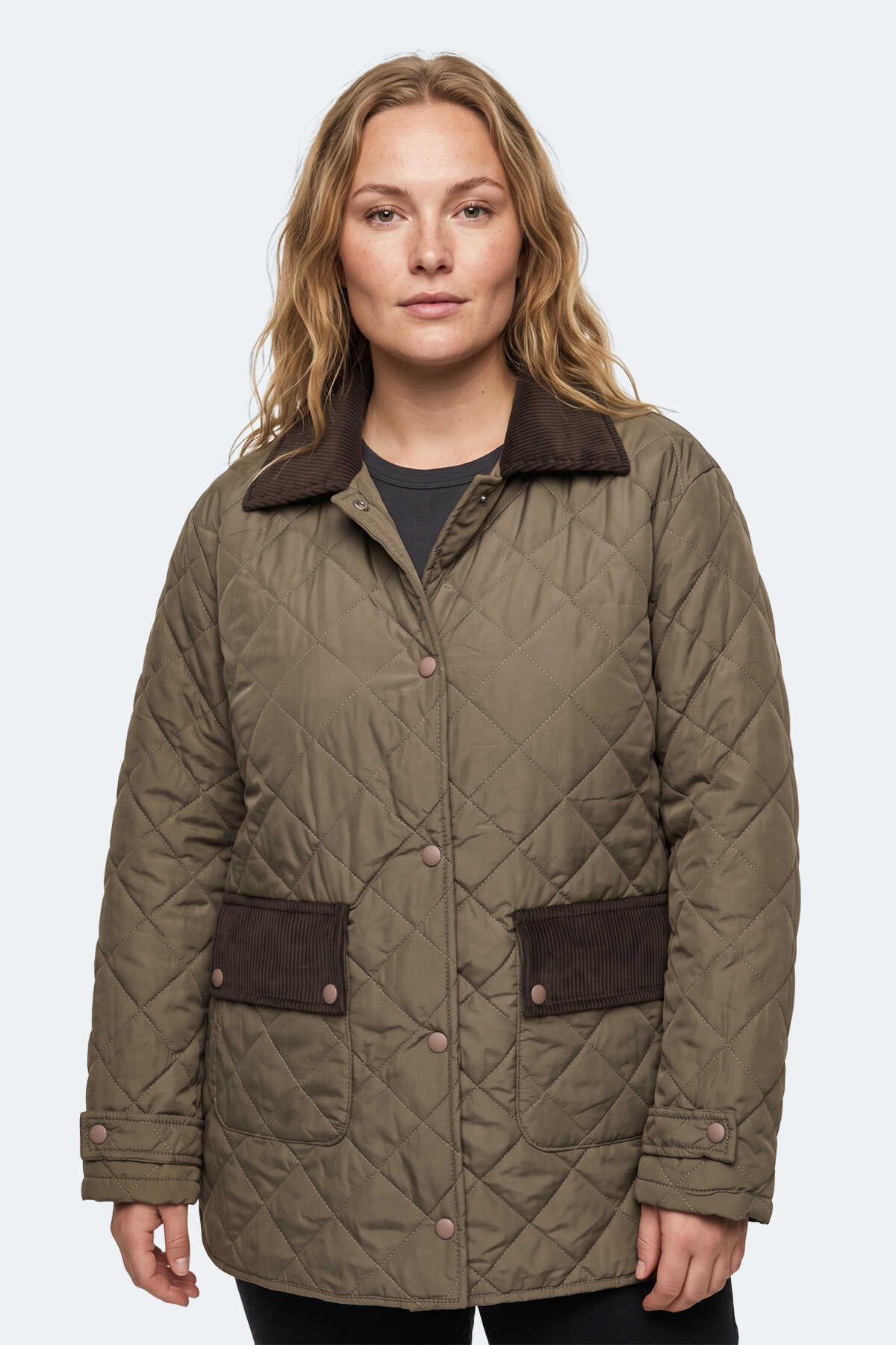 Slazenger TENSE Unisex Büyük Beden Haki Mont & Kaban (1)