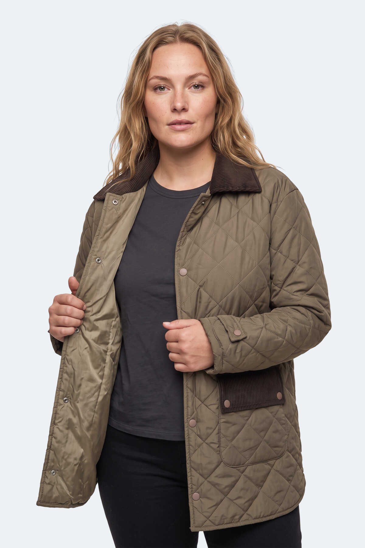 Slazenger TENSE Unisex Büyük Beden Haki Mont & Kaban - 4
