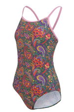 Slazenger - Slazenger Thinstrap Kadın Yüzücü Yeşil / Pembe Mayo