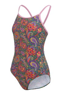 Slazenger - Slazenger Thinstrap Kadın Yüzücü Yeşil / Pembe Mayo