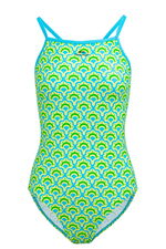 Slazenger - Slazenger Tie Back Kadın Yüzücü Yeşil / Sarı Mayo