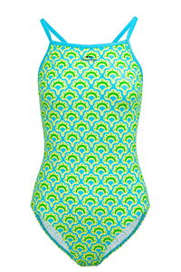 Slazenger - Slazenger Tie Back Kadın Yüzücü Yeşil / Sarı Mayo