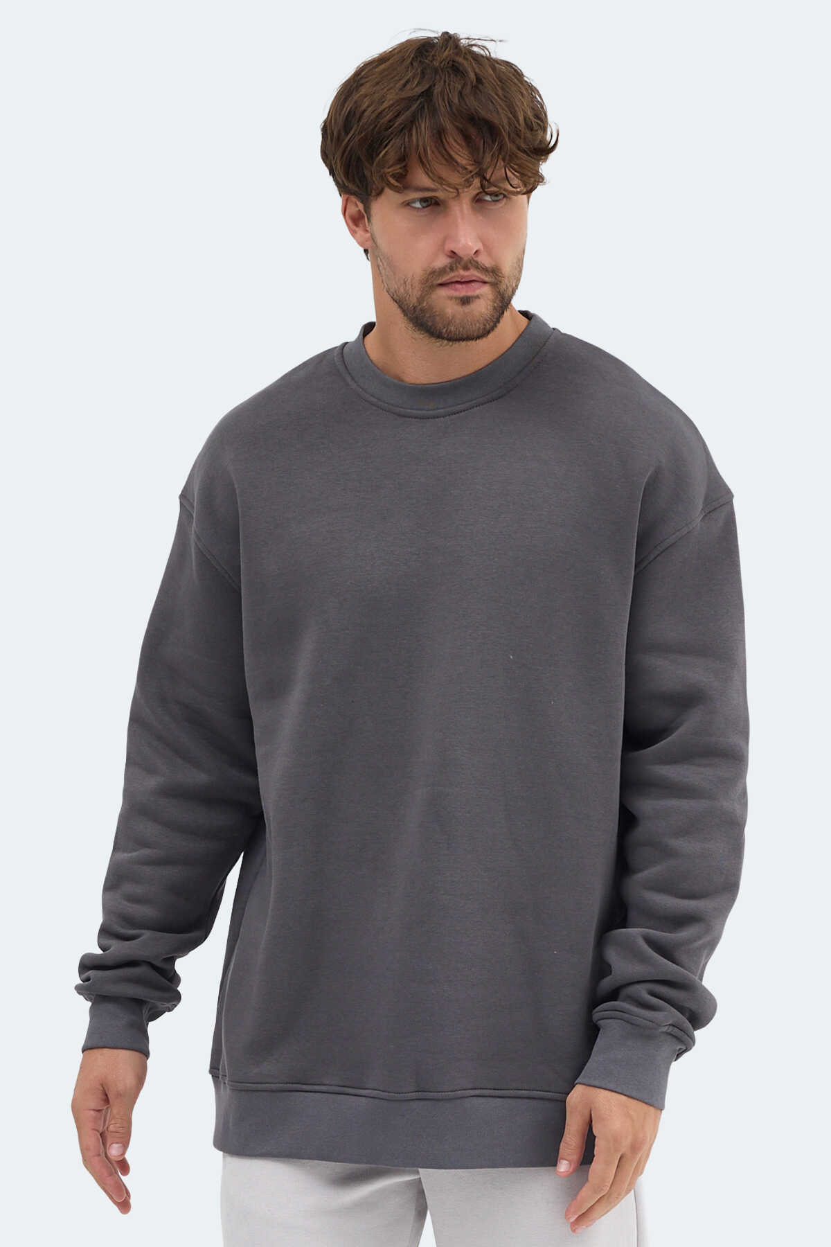 Slazenger - Slazenger VADIM Unisex Oversıze Koyu Gri Sweatshırt