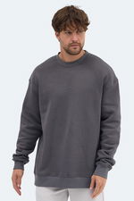 Slazenger - Slazenger VADIM Unisex Oversıze Koyu Gri Sweatshırt Slazenger - Slazenger VADIM Unisex Oversıze Koyu Gri Sweatshırt