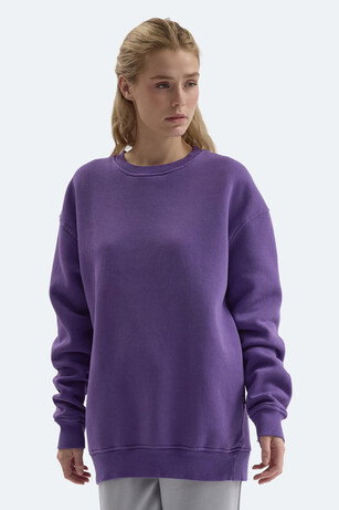 Slazenger VADIM Unisex Oversıze Mor Sweatshırt