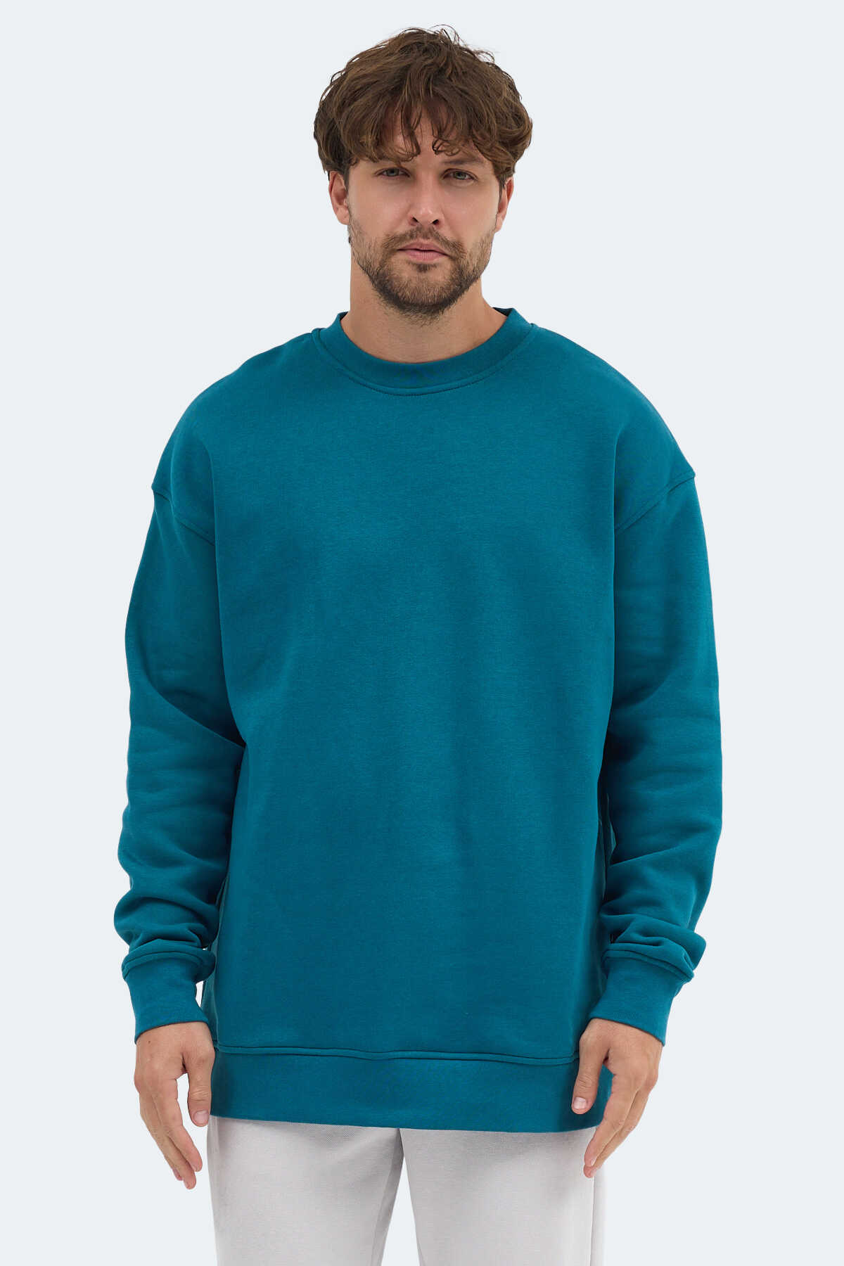 Slazenger - Slazenger VADIM Unisex Oversıze Petrol Sweatshırt