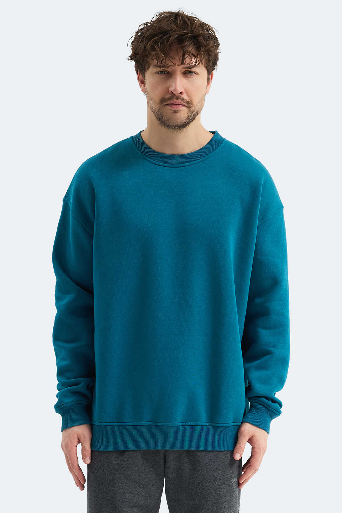 Slazenger - Slazenger VADIM Unisex Oversıze Petrol Sweatshırt